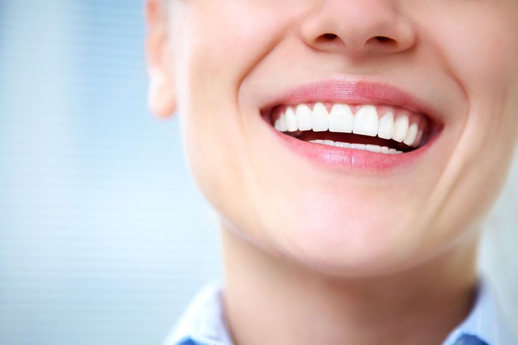 beautiful white teeth and smile